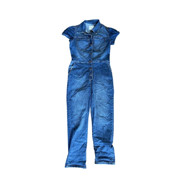 Celebrity Pink Pants - Celebrity Pink Dark Wash Denim Jumpsuit Utility Boiler Suit M